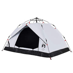 vidaXL Camping Tent Dome 3-Person White Blackout Fabric Quick Release 4