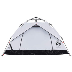 vidaXL Camping Tent Dome 3-Person White Blackout Fabric Quick Release 5