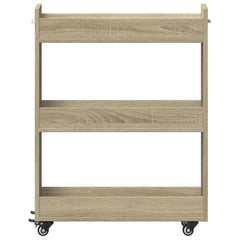 vidaXL Cabinet with Wheels Sonoma Oak 60x22x79 cm Engineered Wood 5
