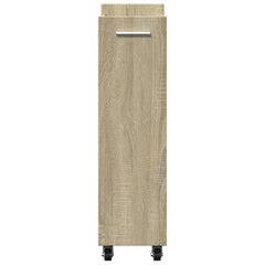 vidaXL Cabinet with Wheels Sonoma Oak 60x22x79 cm Engineered Wood 6