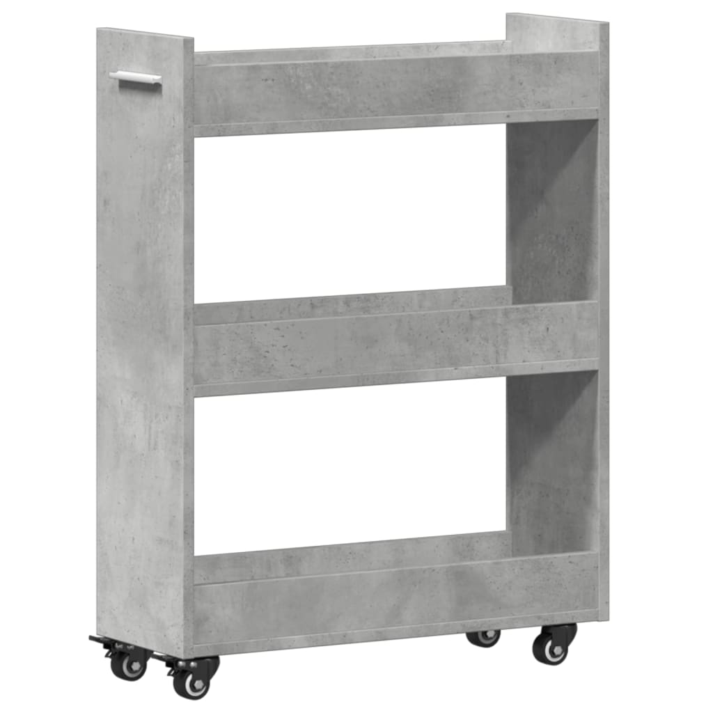 vidaXL Cabinet with Wheels Concerte Grey 60x22x79 cm Engineered Wood 2