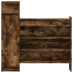 vidaXL Shoe Cabinet Smoked Oak 100.5x28x100 cm Engineered Wood 6