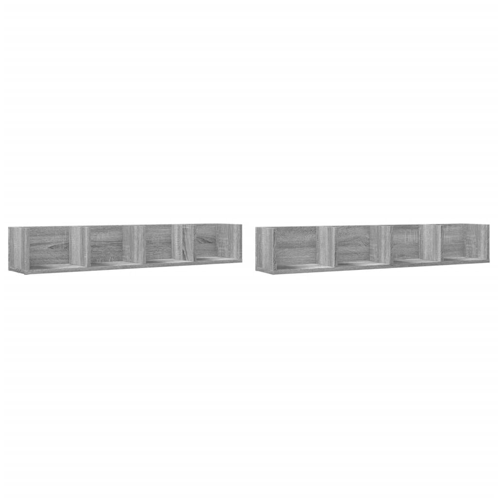 vidaXL Wall Cabinets 2 pcs Grey Sonoma 99x18x16.5 cm Engineered Wood 2