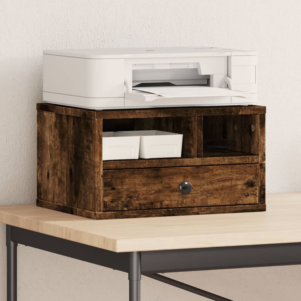 vidaXL Printer Stand Smoked Oak 40x32x22,5 cm Engineered Wood 1