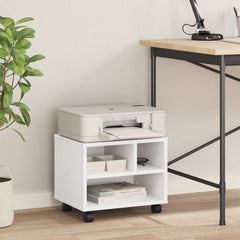 Printer Stand with Wheels 41x32x34,5 cm White