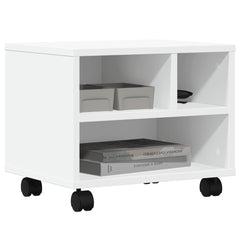 vidaXL Printer Stand with Wheels White 41x32x34,5 cm 4