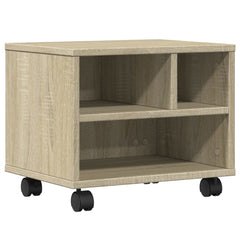vidaXL Printer Stand with Wheels Sonoma Oak 41x32x34,5 cm 2
