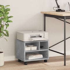 vidaXL Printer Stand with Wheels Concrete Grey 41x32x34,5 cm 3