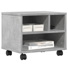 vidaXL Printer Stand with Wheels Concrete Grey 41x32x34,5 cm 4