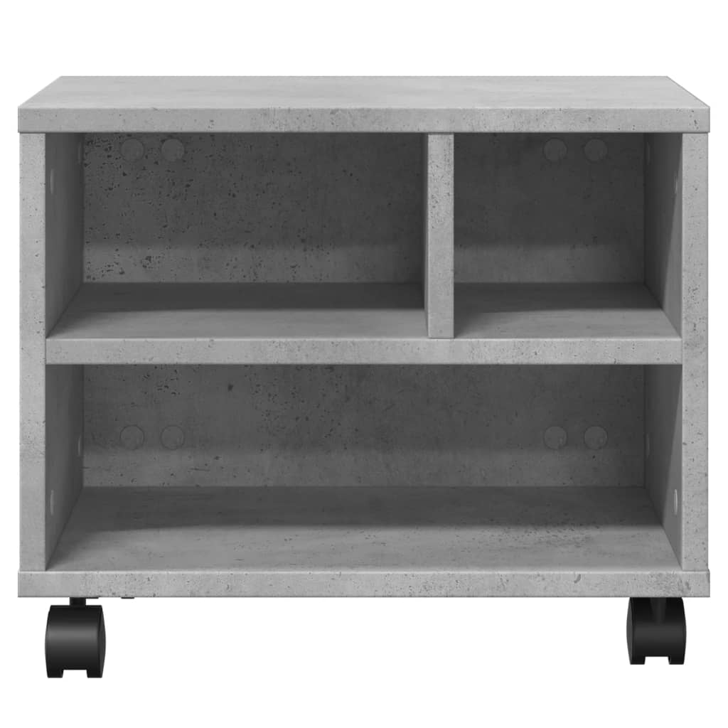 vidaXL Printer Stand with Wheels Concrete Grey 41x32x34,5 cm 5