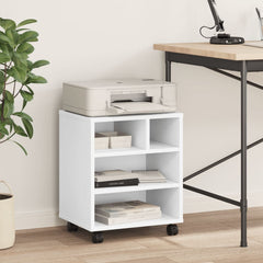 vidaXL Printer Stand with Wheels White 41x32x48 cm 3