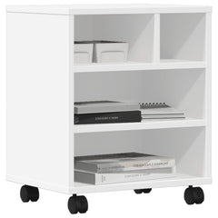 vidaXL Printer Stand with Wheels White 41x32x48 cm 4