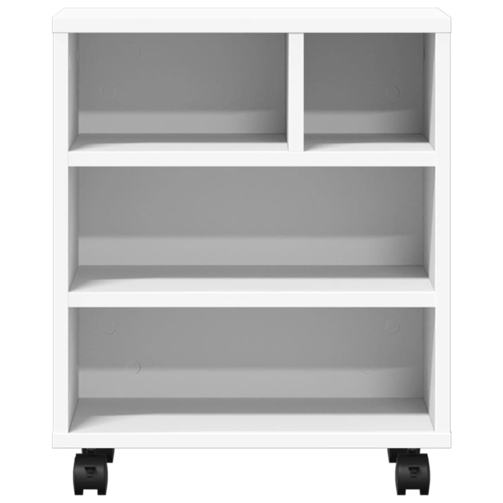 vidaXL Printer Stand with Wheels White 41x32x48 cm 5
