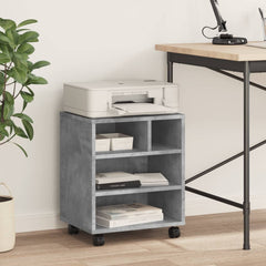 vidaXL Printer Stand with Wheels Concrete Grey 41x32x48 cm 3