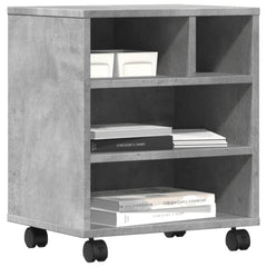 vidaXL Printer Stand with Wheels Concrete Grey 41x32x48 cm 4