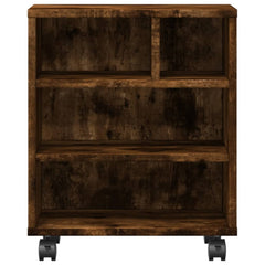 vidaXL Printer Stand with Wheels Smoked Oak 41x32x48 cm 5