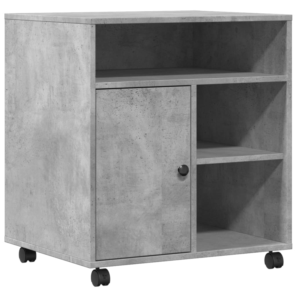 Printer Stand with Wheels 60x50x67 cm Concrete grey
