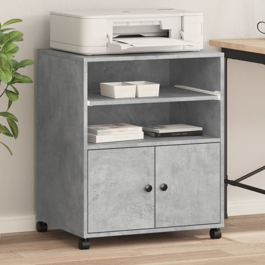 Printer Stand with Wheels 60x48x74 cm Concrete grey