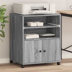 Printer Stand with Wheels 60x48x74 cm Grey sonoma