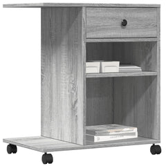 vidaXL Printer Stand with Wheels Grey Sonoma 60x40x68.5 cm 4