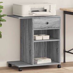 Printer Stand with Wheels 60x40x68,5 cm Grey sonoma