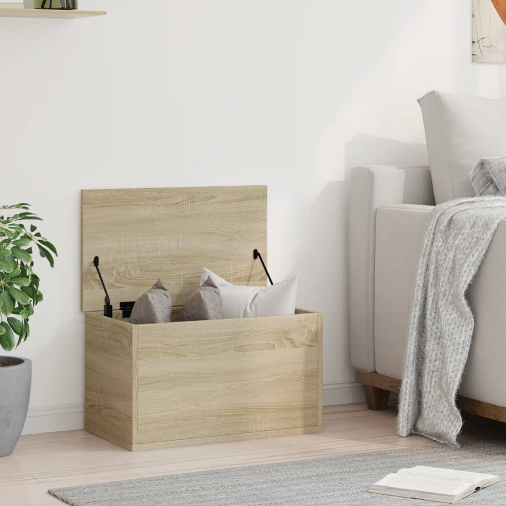 vidaXL Storage Box Sonoma Oak 60x35x35 cm Engineered Wood 3