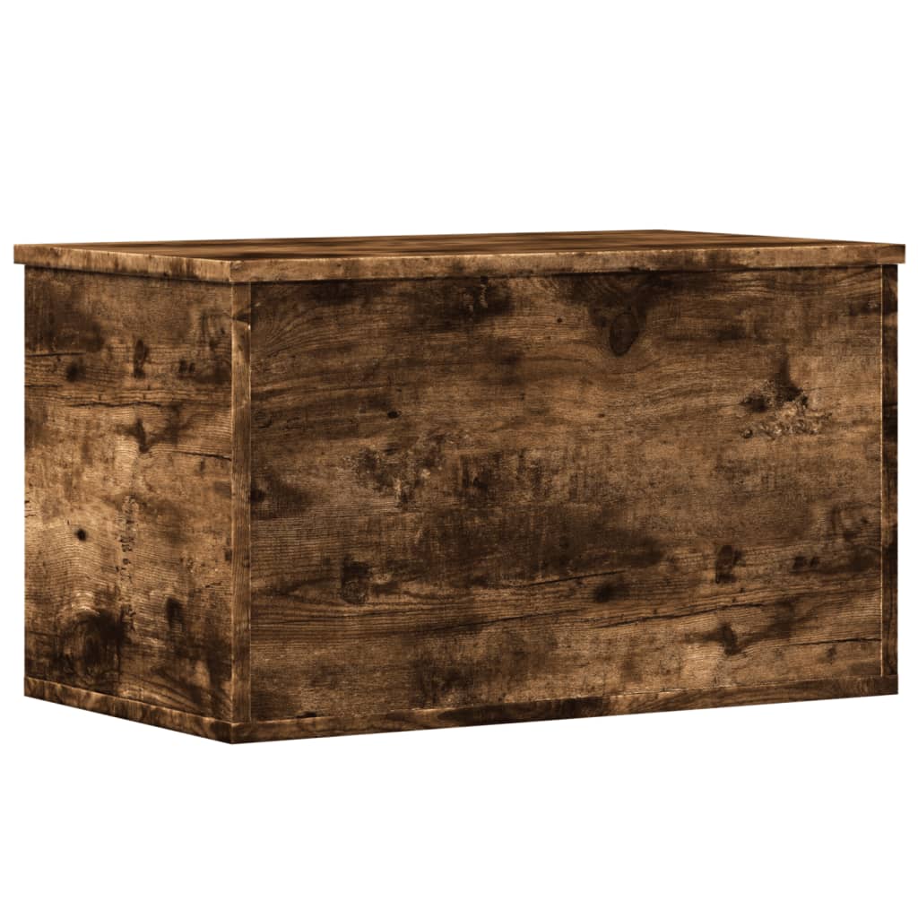 vidaXL Storage Box Smoked Oak 60x35x35 cm Engineered Wood 2