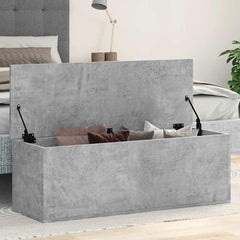 Storage Box 102x35x35 cm Engineered Wood Concrete grey