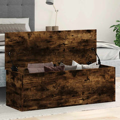 Storage Box 102x35x35 cm Engineered Wood Smoked oak