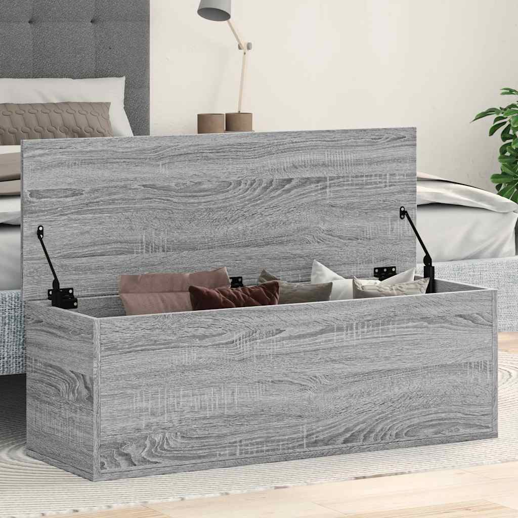 Storage Box 102x35x35 cm Engineered Wood Grey sonoma
