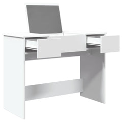 vidaXL Dressing Table with Mirror White 100x45x76 cm 4