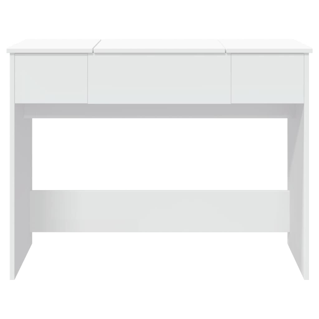 vidaXL Dressing Table with Mirror White 100x45x76 cm 5