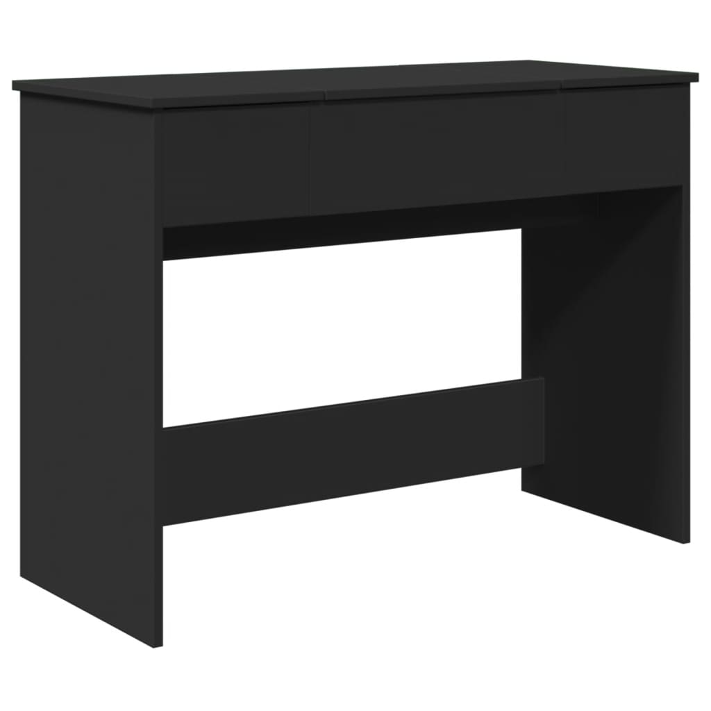 vidaXL Dressing Table with Mirror Black 100x45x76 cm 2
