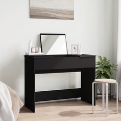 vidaXL Dressing Table with Mirror Black 100x45x76 cm 3
