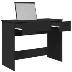 vidaXL Dressing Table with Mirror Black 100x45x76 cm 4