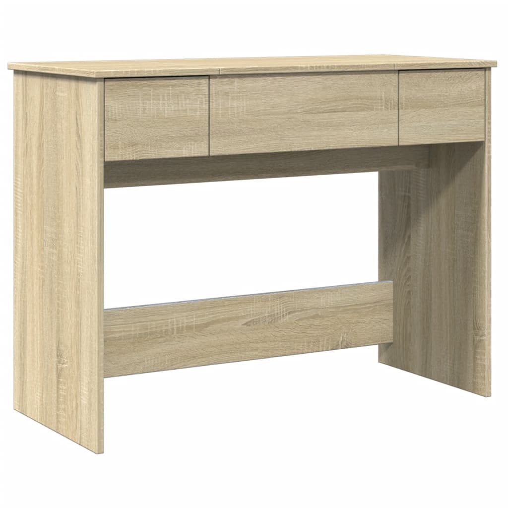 vidaXL Dressing Table with Mirror Sonoma Oak 100x45x76 cm 2