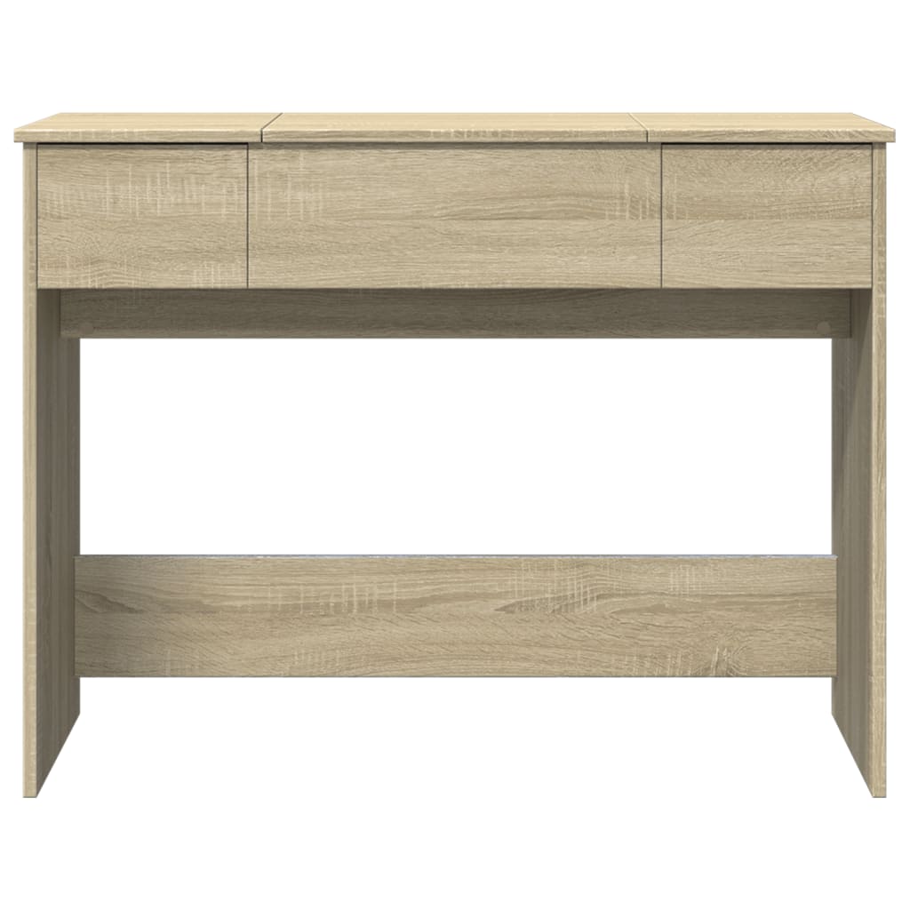 vidaXL Dressing Table with Mirror Sonoma Oak 100x45x76 cm 5