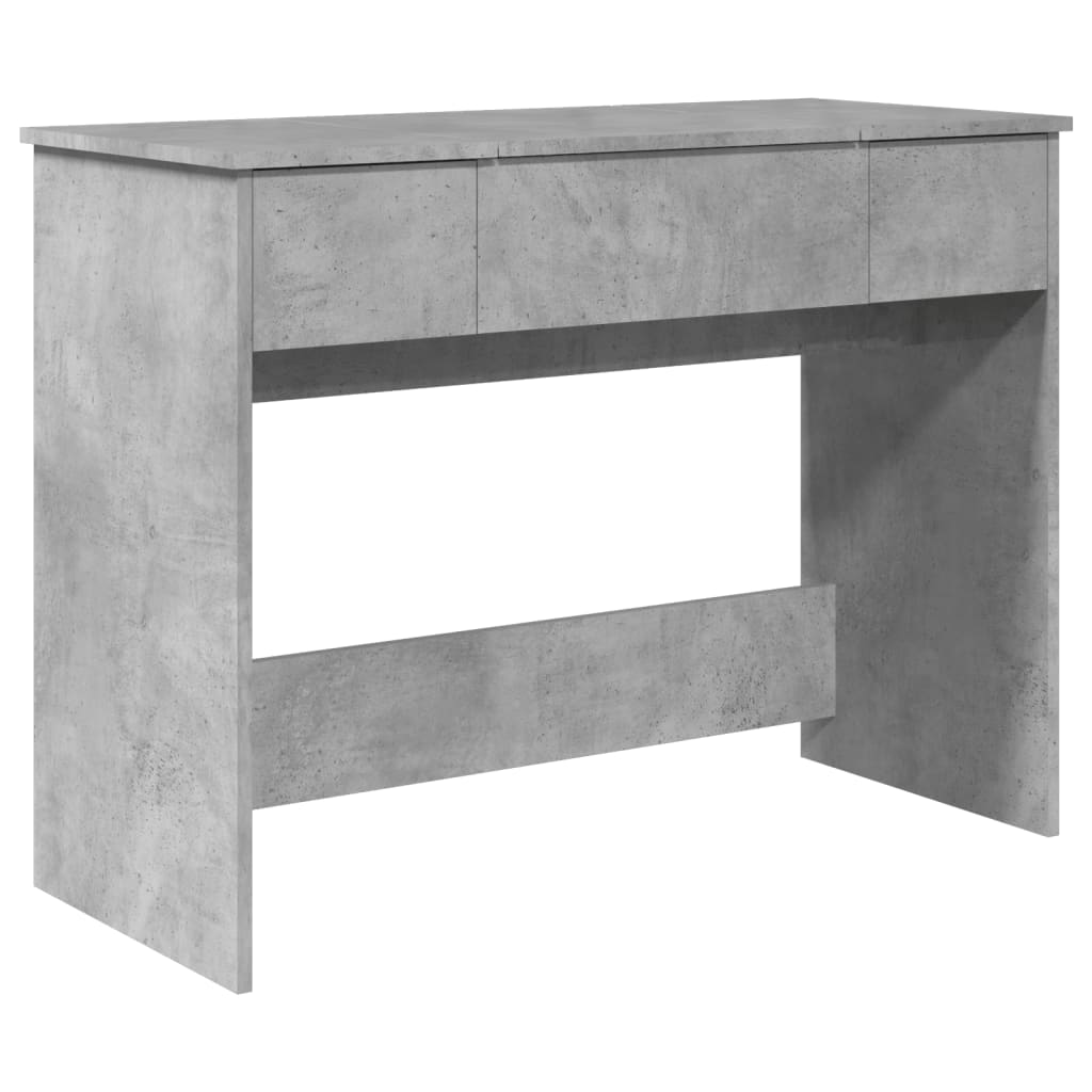 vidaXL Dressing Table with Mirror Concrete Grey 100x45x76 cm 2