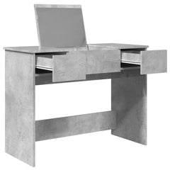 vidaXL Dressing Table with Mirror Concrete Grey 100x45x76 cm 4