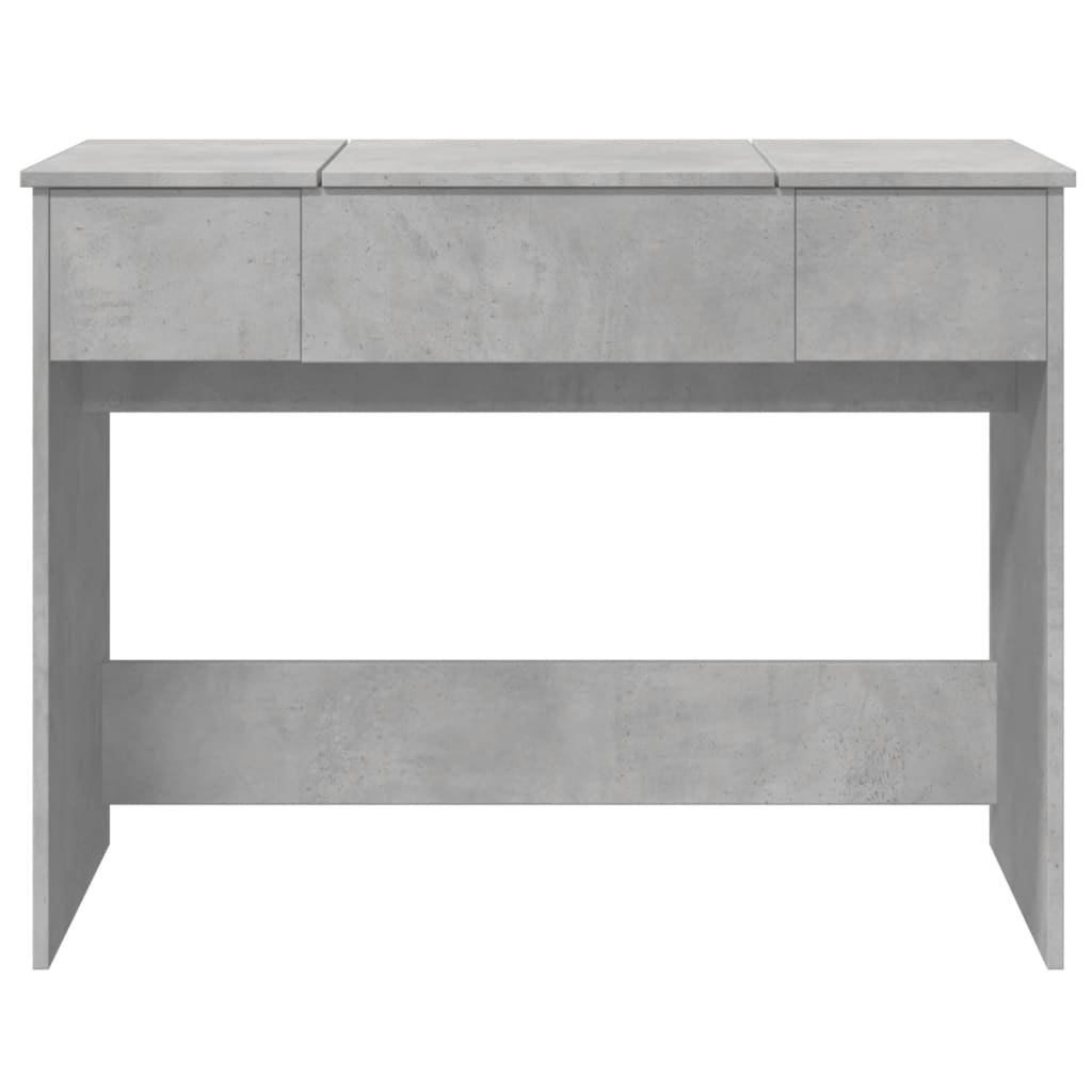 vidaXL Dressing Table with Mirror Concrete Grey 100x45x76 cm 5