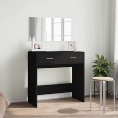 vidaXL Dressing Table with Mirror Black 80x39x80 cm 3
