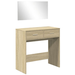 vidaXL Dressing Table with Mirror Sonoma Oak 80x39x80 cm 2