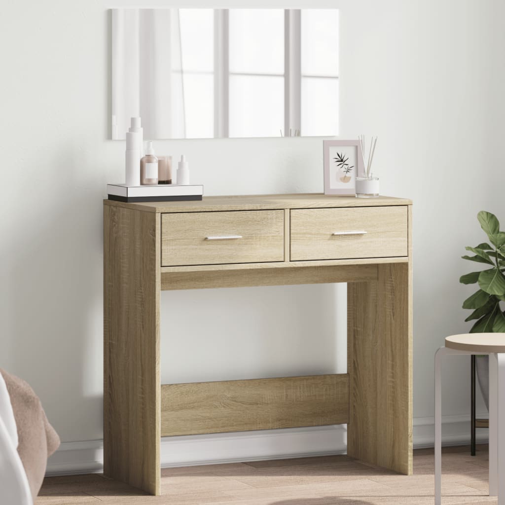 vidaXL Dressing Table with Mirror Sonoma Oak 80x39x80 cm 1