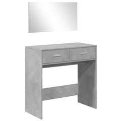 vidaXL Dressing Table with Mirror Concrete Grey 80x39x80 cm 2