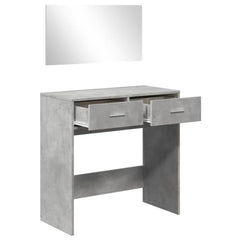 vidaXL Dressing Table with Mirror Concrete Grey 80x39x80 cm 4