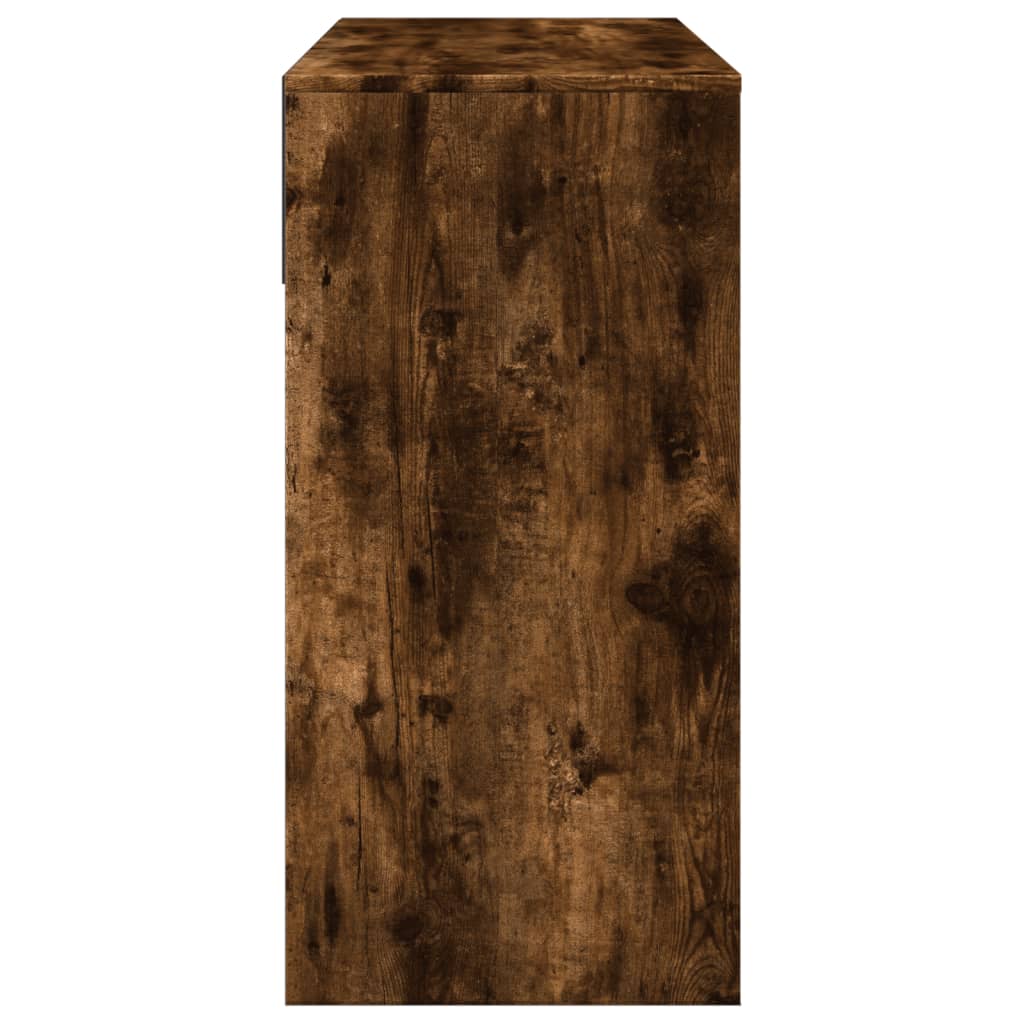 vidaXL Dressing Table with Mirror Smoked Oak 80x39x80 cm 6
