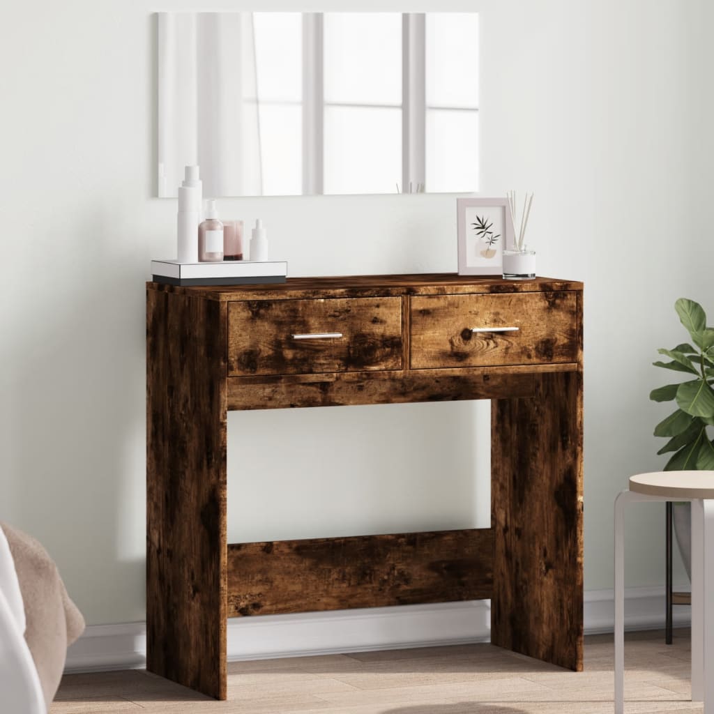 vidaXL Dressing Table with Mirror Smoked Oak 80x39x80 cm 1