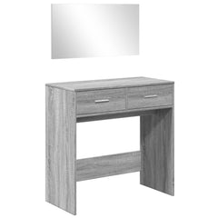 vidaXL Dressing Table with Mirror Grey Sonoma 80x39x80 cm 2
