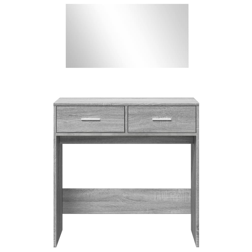 vidaXL Dressing Table with Mirror Grey Sonoma 80x39x80 cm 5