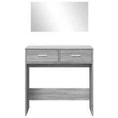vidaXL Dressing Table with Mirror Grey Sonoma 80x39x80 cm 5